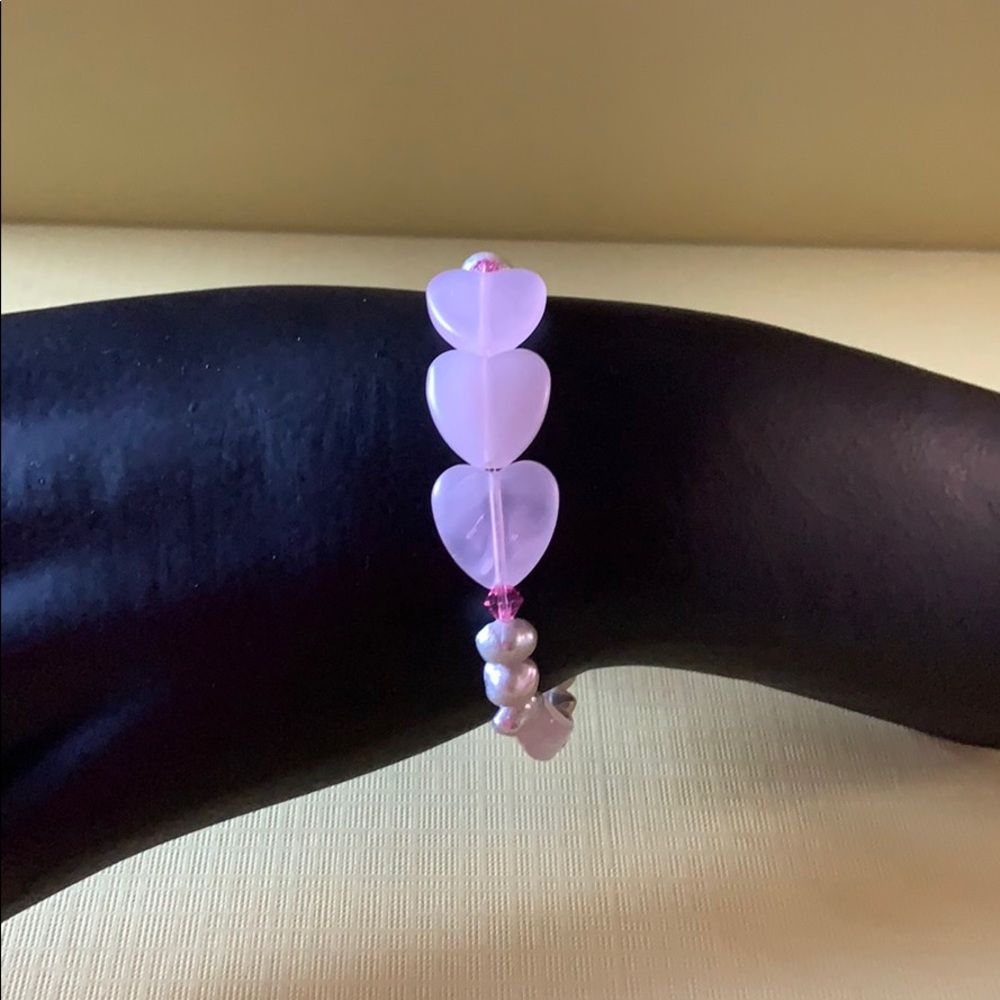 Rose Quartz Heart Bracelet